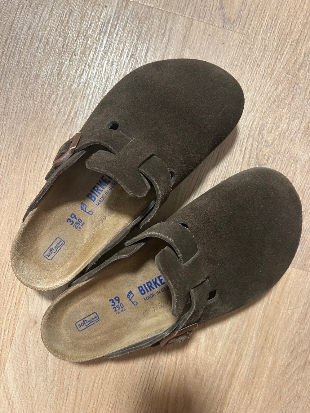 Birkenstock Boston Clogs in Mocha Brown Suede